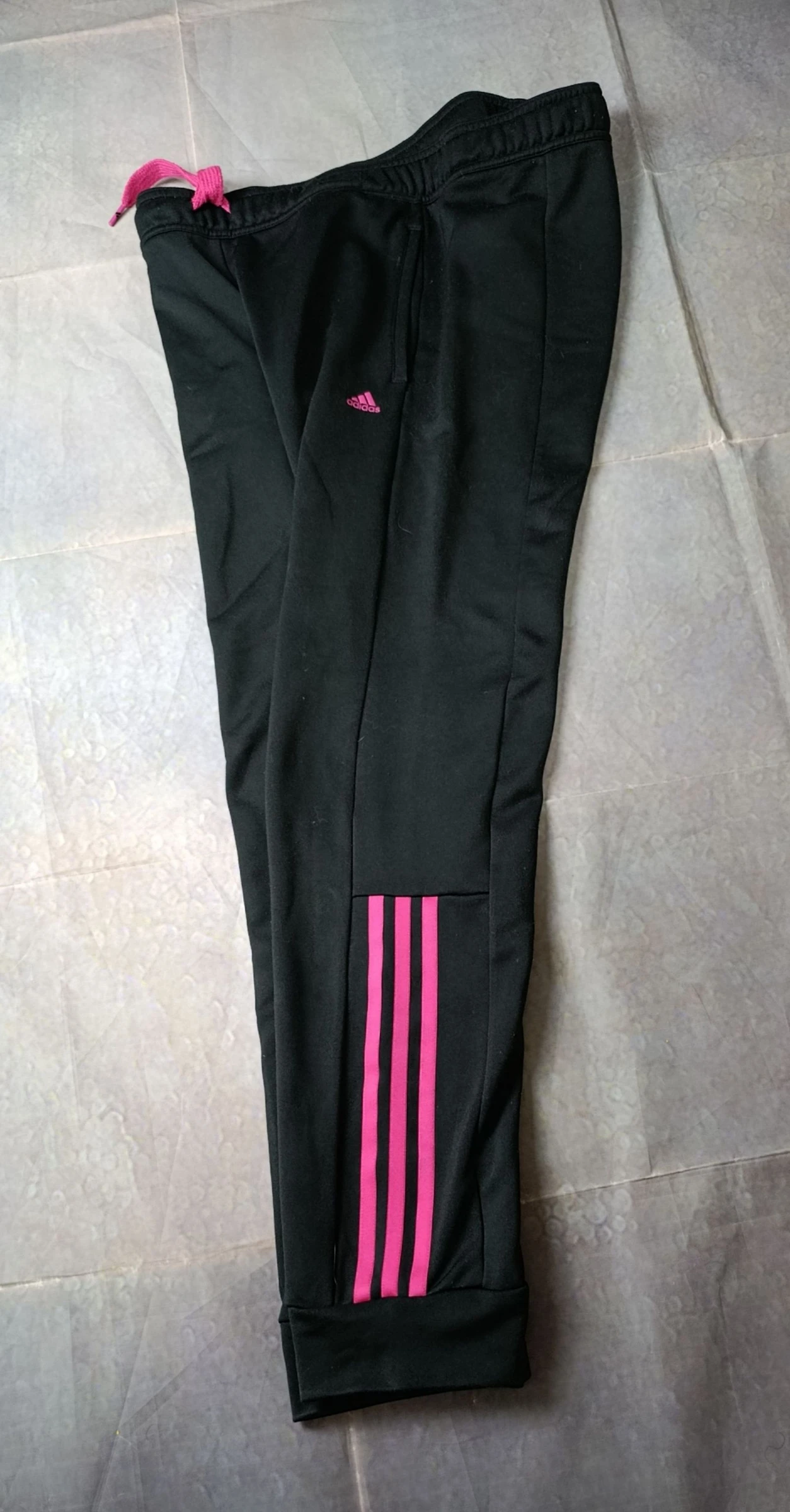 Pantalones de chándal Adidas para mujer, negros con rayas rosas, talla M – photo 4